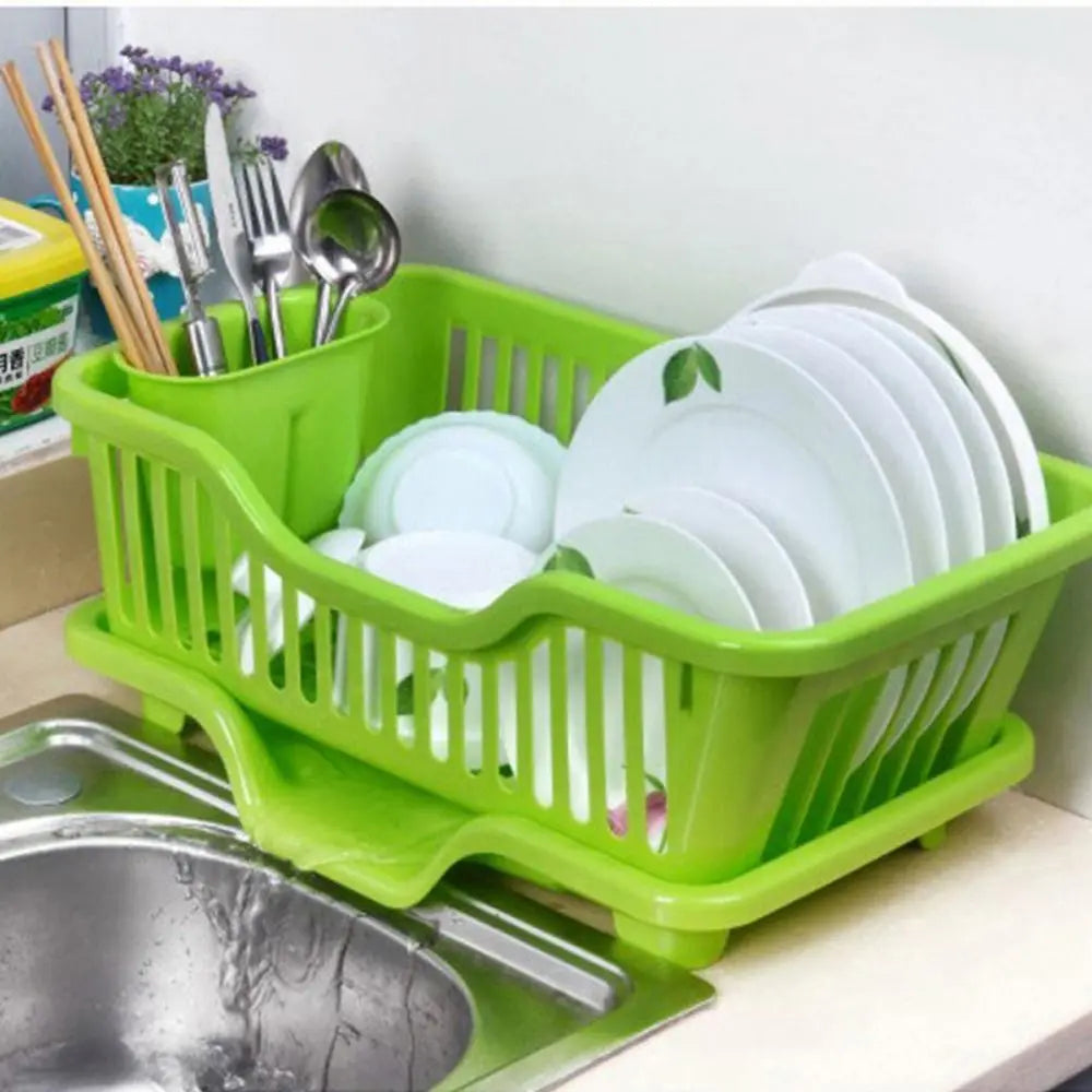 Dish Drying Rack Kitchen Utensils Drainer Rack with Drain Board Countertop Dinnerware Plates Bowls Chopsticks Spoons Organizer