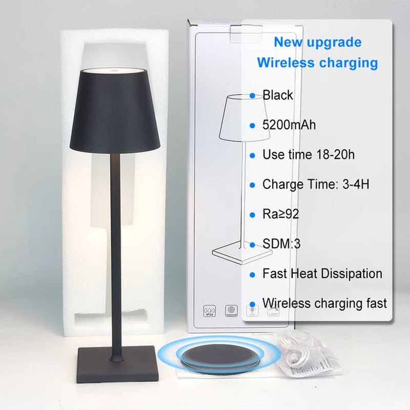 USB Hotel Led Rechargeable Table Lamp Cordless Table Lamp Restaurant Bar Hotel Acrylic Crystal Art Table Lamp