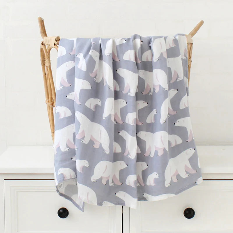 Bamboo Cotton Soft Baby Blankets Newborn Muslin Swaddle Blanket for Newborn Girl and Boy Baby Bath Towel