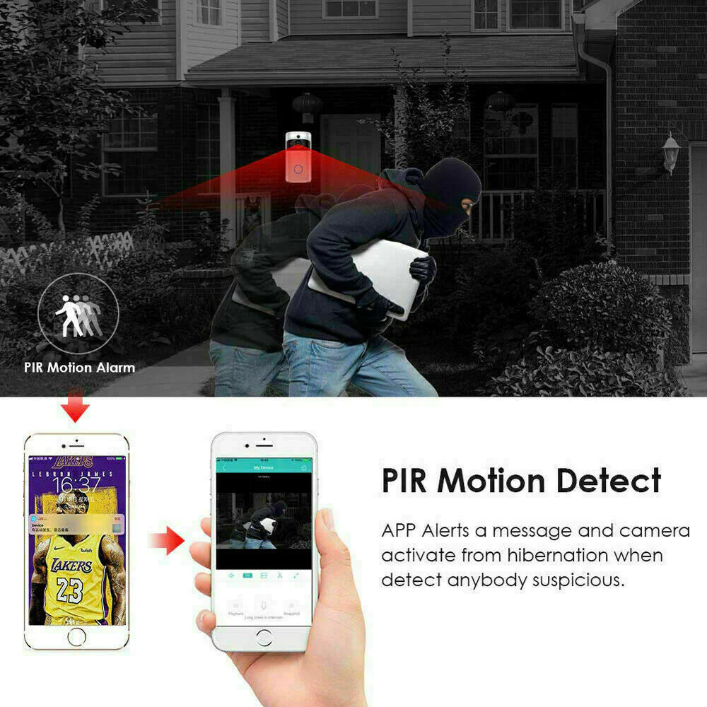 Smart Wireless Wifi Video Doorbell Phone Door Ring Intercom Security Camera Bell