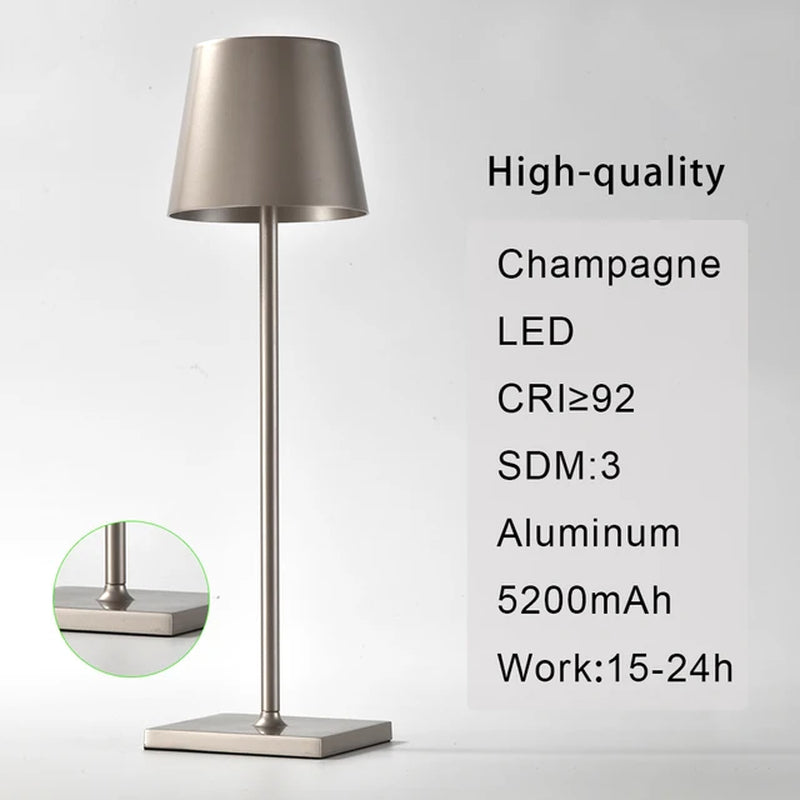 USB Hotel Led Rechargeable Table Lamp Cordless Table Lamp Restaurant Bar Hotel Acrylic Crystal Art Table Lamp