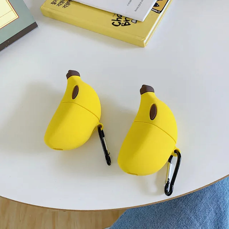 Airpods Bluetooth Headphones Protective Case Cute Three-Dimensional Banana Headphone Cover for Airpods Wireless Bluetooth